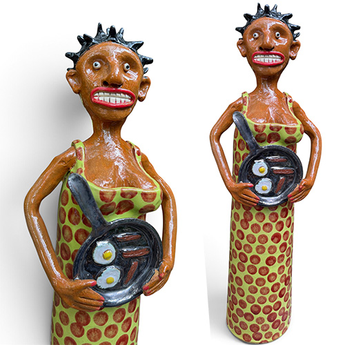 Marvin Bailey 21" Lady with Frying Pan & Eggs DP6542